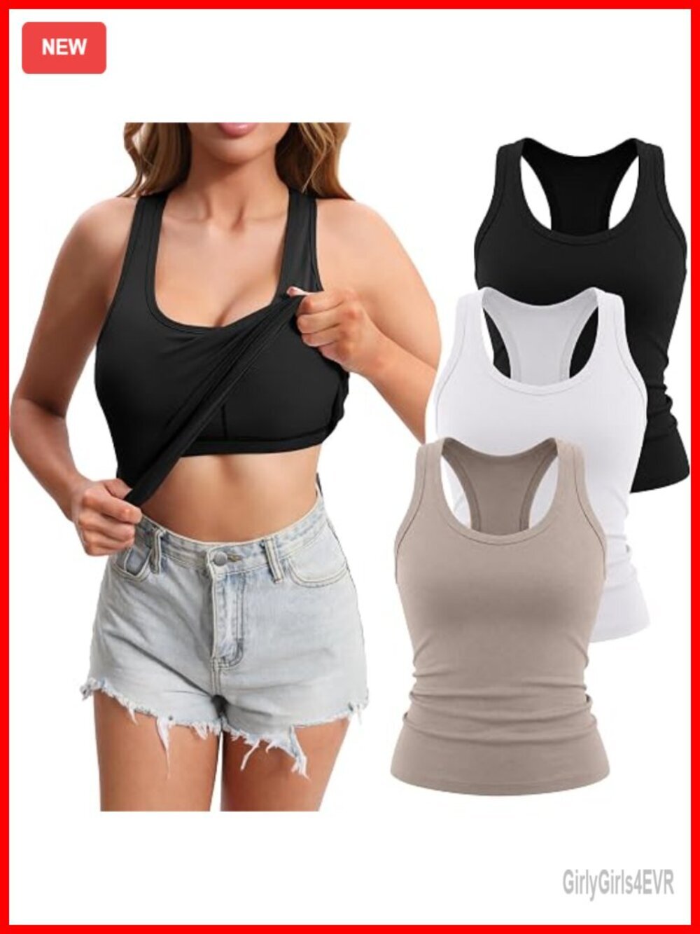 Womens Built in Bra Tank Tops Padded Sleeveless Workout Yoga Crop Tops